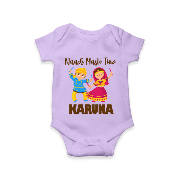 Garba Party On Personalized Romper - LILAC - New Born (Chest 14")