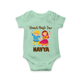 Naach Masti Time Romper/Onesie | Custom Baby Romper/Onesie for Little Dancers - MINT GREEN - New Born (Chest 14")