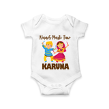 Garba Party On Personalized Romper - WHITE - New Born (Chest 14")