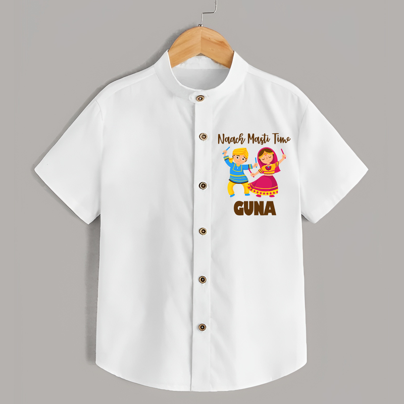 Naach Masti Time Shirt | Custom Baby Shirt for Little Dancers - WHITE - 0 - 6 Months Old (Chest 23")