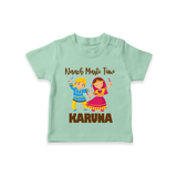 Garba Party On Personalized T Shirt - MINT GREEN - 0-5 Months Old (Chest 17")
