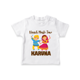 Garba Party On Personalized T Shirt - WHITE - 0-5 Months Old (Chest 17")