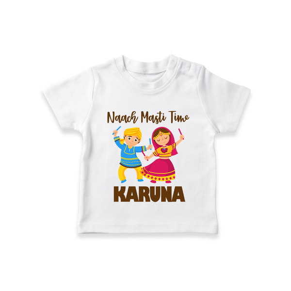 Garba Party On Personalized T Shirt - WHITE - 0-5 Months Old (Chest 17")