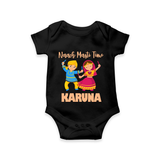 Garba Party On Personalized Romper - BLACK - New Born (Chest 14")