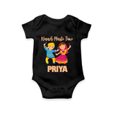 Naach Masti Time Romper/Onesie | Custom Baby Romper/Onesie for Little Dancers - BLACK - New Born (Chest 14")