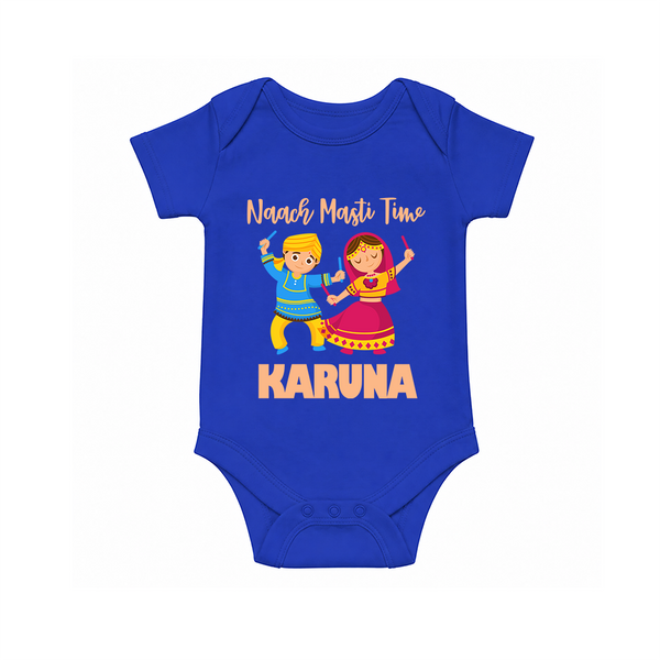 Garba Party On Personalized Romper - COBALT BLUE - New Born (Chest 14")