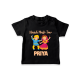 Naach Masti Time T-shirt | Custom Baby T-shirt for Little Dancers - BLACK - 0-5 Months Old (Chest 17")
