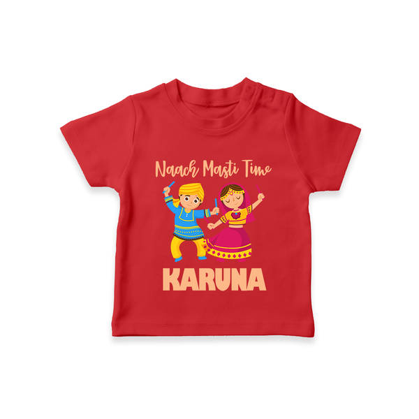 Garba Party On Personalized T Shirt - RED - 0-5 Months Old (Chest 17")