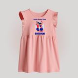 Nach Masti Time Garba Personalized Baby Frock - BABY PINK - 0 - 3 Months Old (Chest 17")