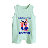 Nach Masti Time Garba Personalized Button Romper - MINT GREEN - New Born (Chest 18")