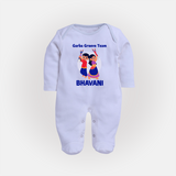 Nach Masti Time Garba Personalized Full Body Suit - BABY BLUE - New Born (Chest 7.5")