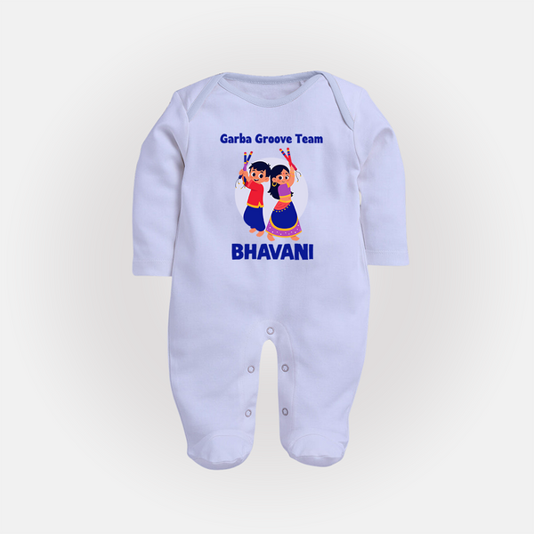 Nach Masti Time Garba Personalized Full Body Suit - BABY BLUE - New Born (Chest 7.5")