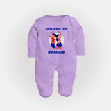 Nach Masti Time Garba Personalized Full Body Suit - LILAC - New Born (Chest 7.5")