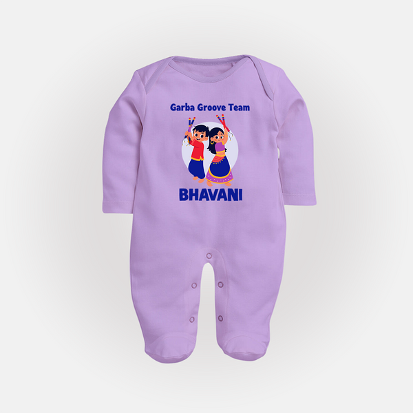 Nach Masti Time Garba Personalized Full Body Suit - LILAC - New Born (Chest 7.5")