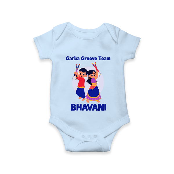 Nach Masti Time Garba Personalized Romper - BABY BLUE - New Born (Chest 14")