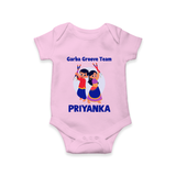 Garba Groove Team Romper/Onesie | Personalized Baby Romper/Onesie for Festival Fun - BABY PINK - New Born (Chest 14")