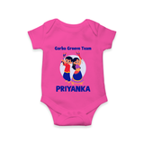 Garba Groove Team Romper/Onesie | Personalized Baby Romper/Onesie for Festival Fun - HOT PINK - New Born (Chest 14")