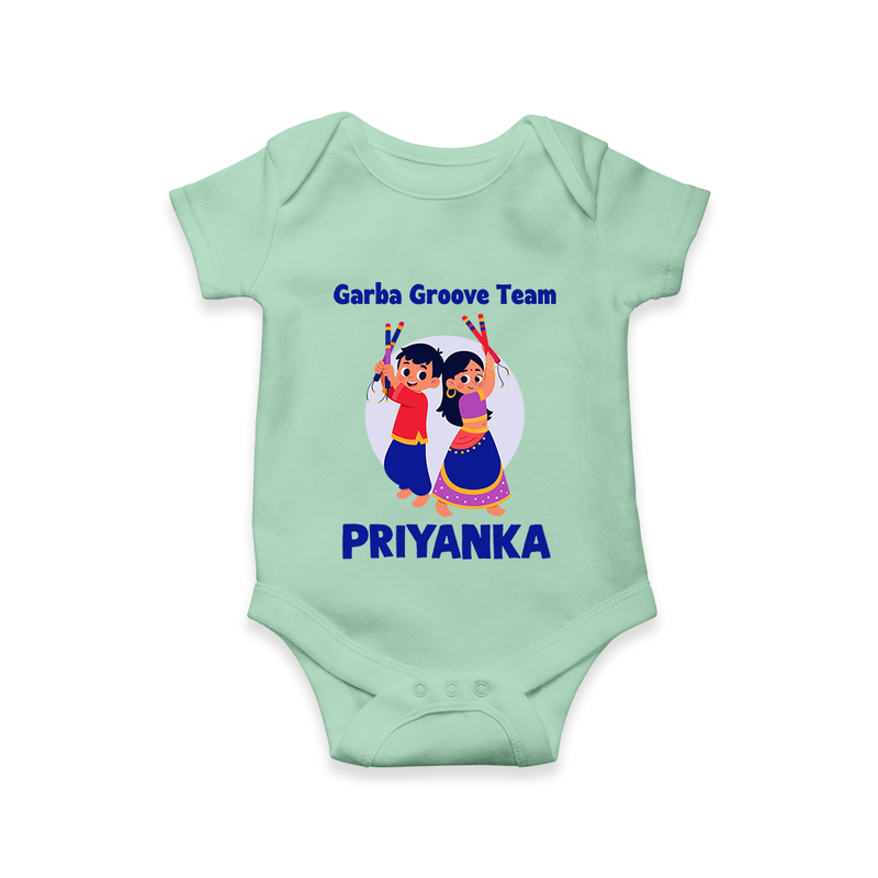 Garba Groove Team Romper/Onesie | Personalized Baby Romper/Onesie for Festival Fun - MINT GREEN - New Born (Chest 14")