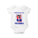 Garba Groove Team Romper/Onesie | Personalized Baby Romper/Onesie for Festival Fun - WHITE - New Born (Chest 14")
