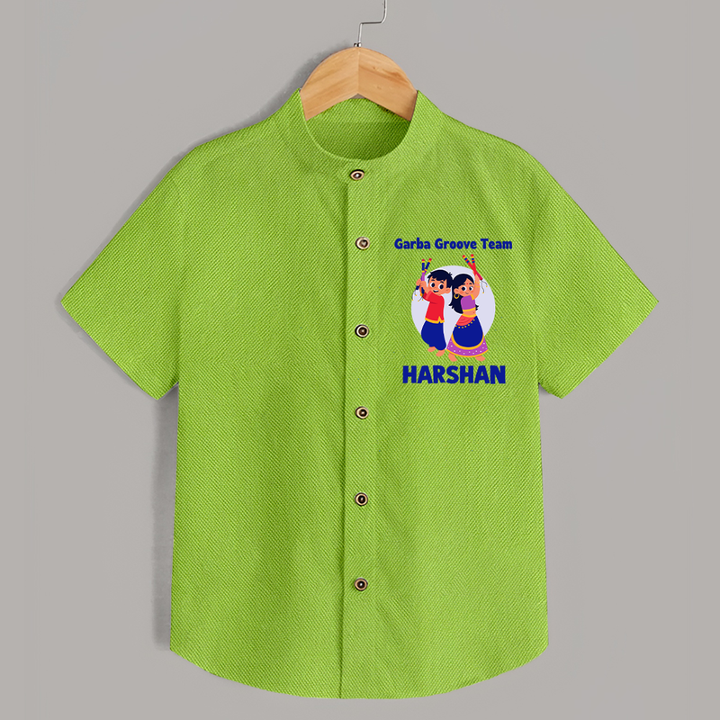Garba Groove Team Shirt | Personalized Baby Shirt for Festival Fun - LIME GREEN - 0 - 6 Months Old (Chest 23")