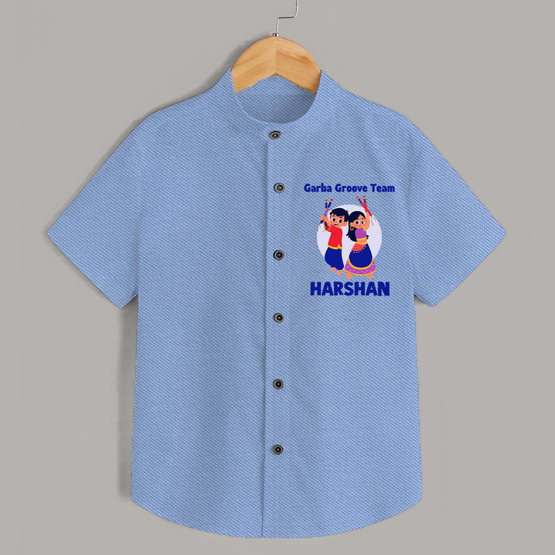 Garba Groove Team Shirt | Personalized Baby Shirt for Festival Fun - SKY BLUE - 0 - 6 Months Old (Chest 23")