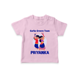 Garba Groove Team T-shirt | Personalized Baby T-shirt for Festival Fun - BABY PINK - 0-5 Months Old (Chest 17")