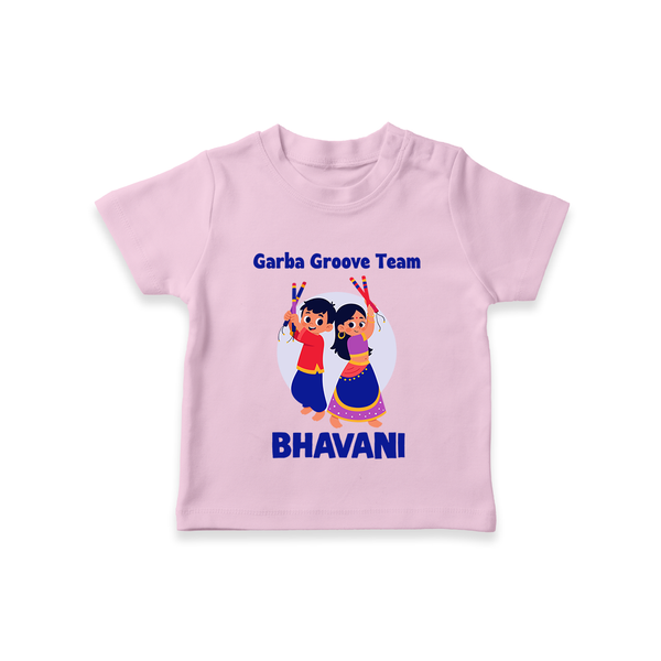 Nach Masti Time Garba Personalized T Shirt - BABY PINK - 0-5 Months Old (Chest 17")