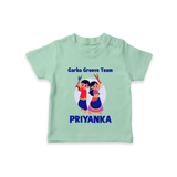 Garba Groove Team T-shirt | Personalized Baby T-shirt for Festival Fun - MINT GREEN - 0-5 Months Old (Chest 17")