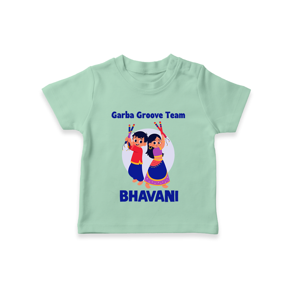 Nach Masti Time Garba Personalized T Shirt - MINT GREEN - 0-5 Months Old (Chest 17")