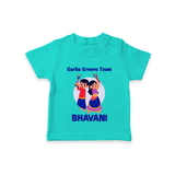 Nach Masti Time Garba Personalized T Shirt - TEAL - 0-5 Months Old (Chest 17")
