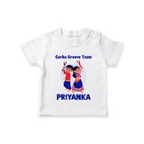 Garba Groove Team T-shirt | Personalized Baby T-shirt for Festival Fun - WHITE - 0-5 Months Old (Chest 17")