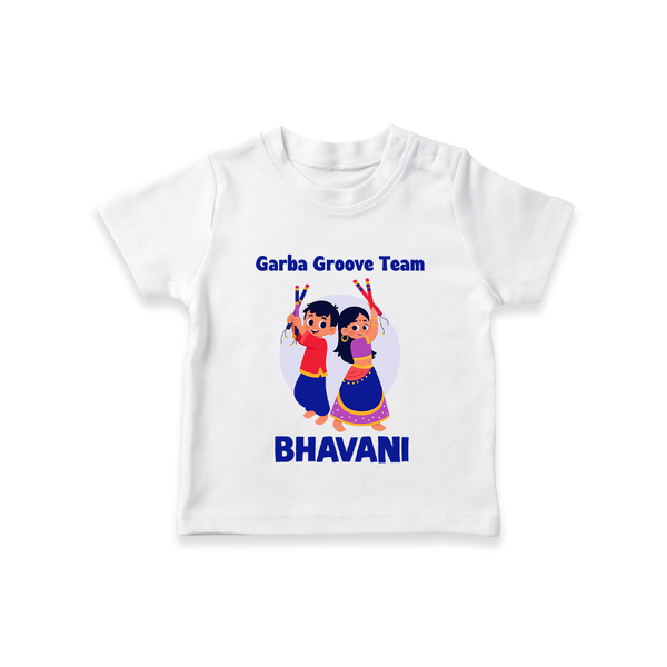 Nach Masti Time Garba Personalized T Shirt - WHITE - 0-5 Months Old (Chest 17")