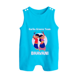 Nach Masti Time Garba Personalized Button Romper - SKY BLUE - New Born (Chest 18")