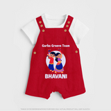 Nach Masti Time Garba Personalized Dungaree - RED - 0 - 5 Months Old (Chest 18")