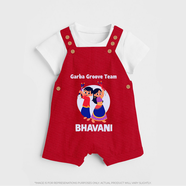 Nach Masti Time Garba Personalized Dungaree - RED - 0 - 5 Months Old (Chest 18")