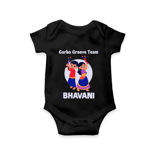 Nach Masti Time Garba Personalized Romper - BLACK - New Born (Chest 14")