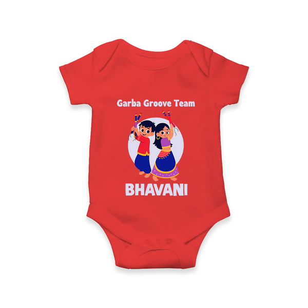 Nach Masti Time Garba Personalized Romper - RED - New Born (Chest 14")