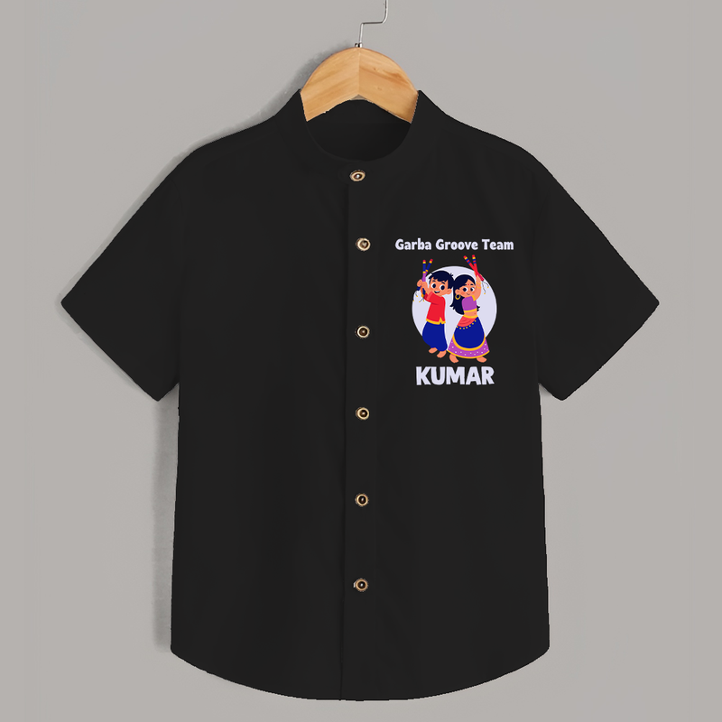 Garba Groove Team Shirt | Personalized Baby Shirt for Festival Fun - BLACK - 0 - 6 Months Old (Chest 23")