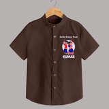 Garba Groove Team Shirt | Personalized Baby Shirt for Festival Fun - CHOCOLATE BROWN - 0 - 6 Months Old (Chest 23")