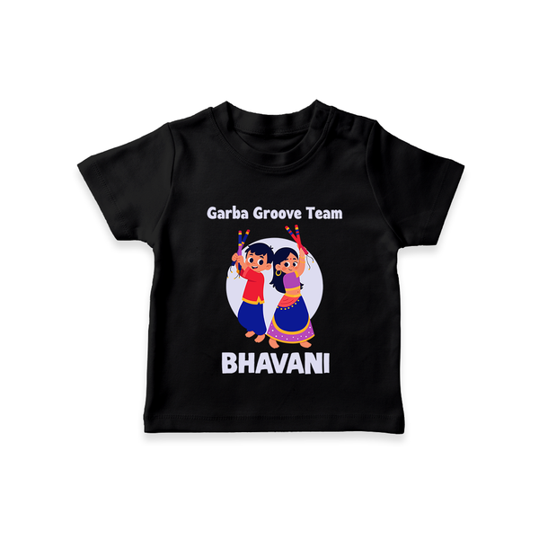 Nach Masti Time Garba Personalized T Shirt - BLACK - 0-5 Months Old (Chest 17")