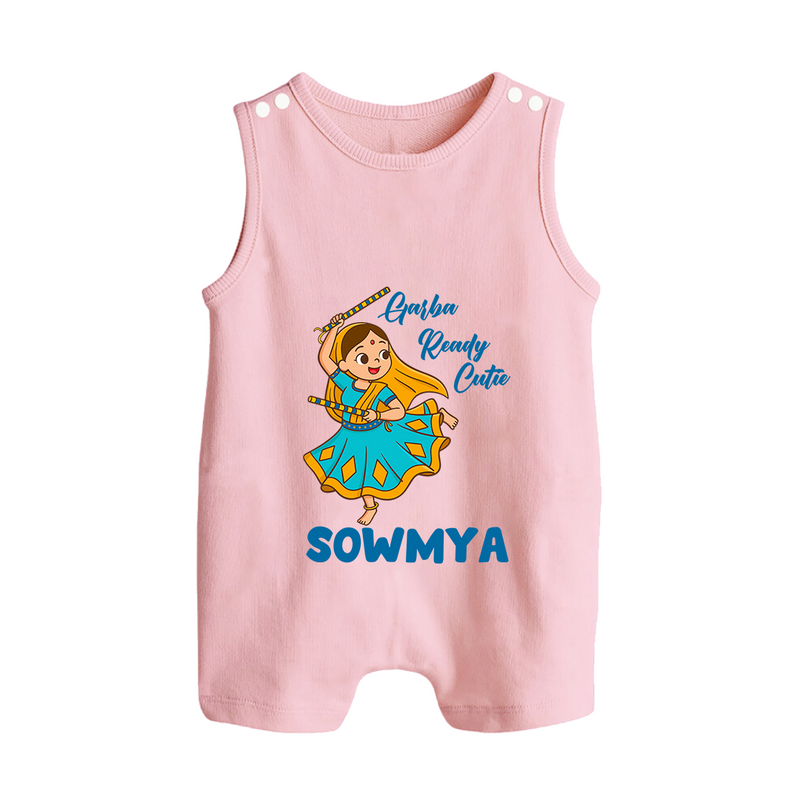 Garba Ready Cutie Romper suit/sleeveless romper | Custom Baby Romper suit/sleeveless romper for Garba and Navratri - BABY PINK - 0 - 5 Months Old (Chest 18")