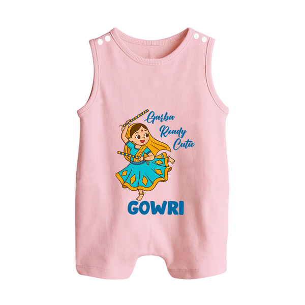 Garba Groove Team Personalized Button Romper - BABY PINK - New Born (Chest 18")