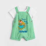 Garba Groove Team Personalized Dungaree - GREEN - 0 - 5 Months Old (Chest 18")