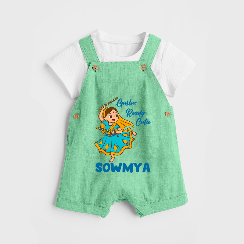 Garba Ready Cutie Dungaree Set | Custom Baby Dungaree Set for Garba and Navratri - GREEN - 0 - 5 Months Old (Chest 18")
