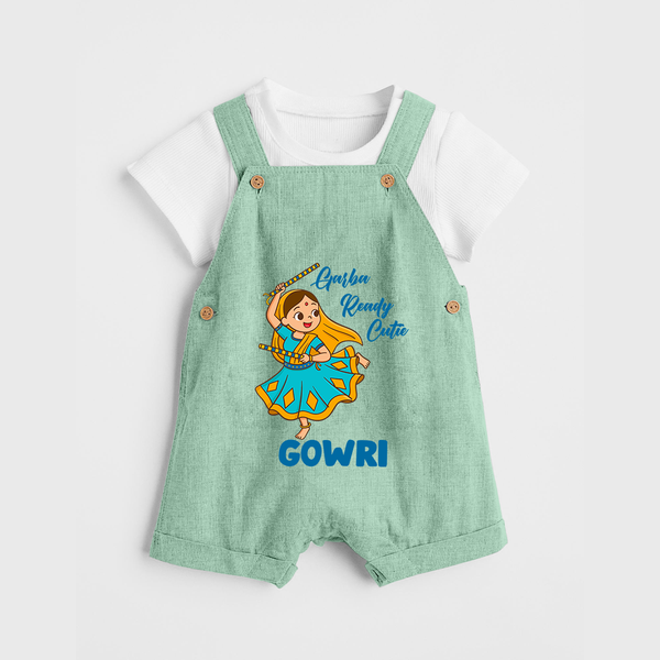 Garba Groove Team Personalized Dungaree - MINT GREEN - 0 - 5 Months Old (Chest 18")