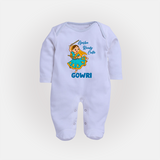 Garba Groove Team Personalized Full Body Suit - BABY BLUE - New Born (Chest 7.5")