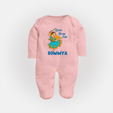 Garba Ready Cutie Sleep suit/full sleeve body suit | Custom Baby Sleep suit/full sleeve body suit for Garba and Navratri - BABY PINK - New Born (Chest 7.5")