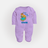 Garba Groove Team Personalized Full Body Suit - LILAC - New Born (Chest 7.5")