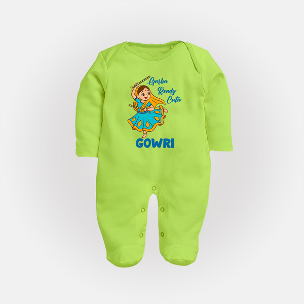 Garba Groove Team Personalized Full Body Suit - LIME GREEN - New Born (Chest 7.5")