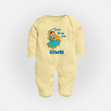 Garba Groove Team Personalized Full Body Suit - PASTEL YELLOW - New Born (Chest 7.5")